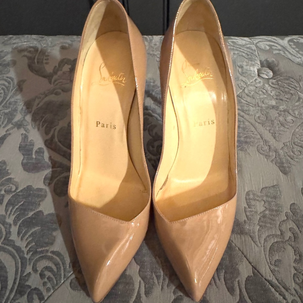 Christian Louboutin Corneille Patent Nude Pump